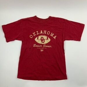 Viatran T Shirt Youth Medium Crew Neck Short Sleeve Red Oklahoma Sooners
